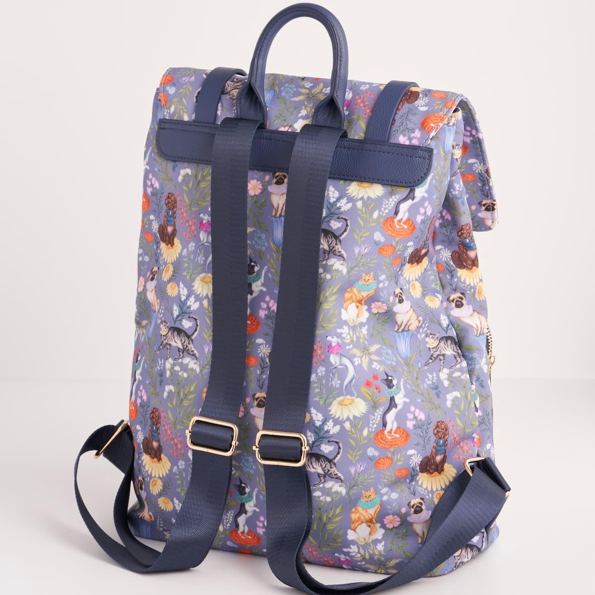 Pet Portraits Blue Backpack - Fable England X Catherine Rowe Designs