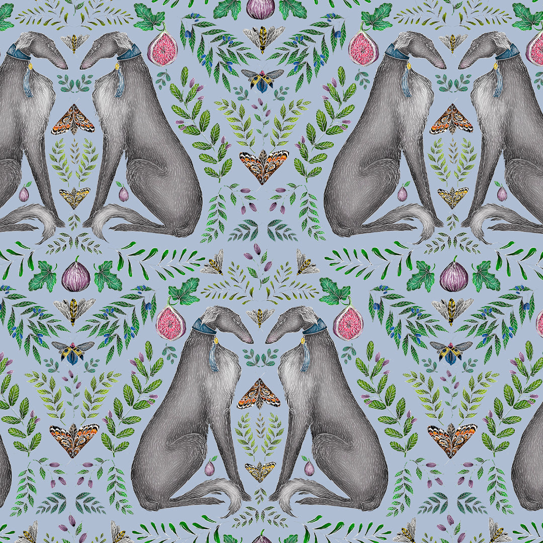 Tsar's Gift in Ribbon Blue Wallpaper