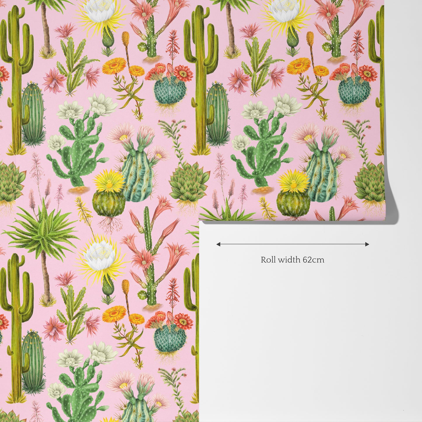 Cacti Crush in Petal Pink Wallpaper