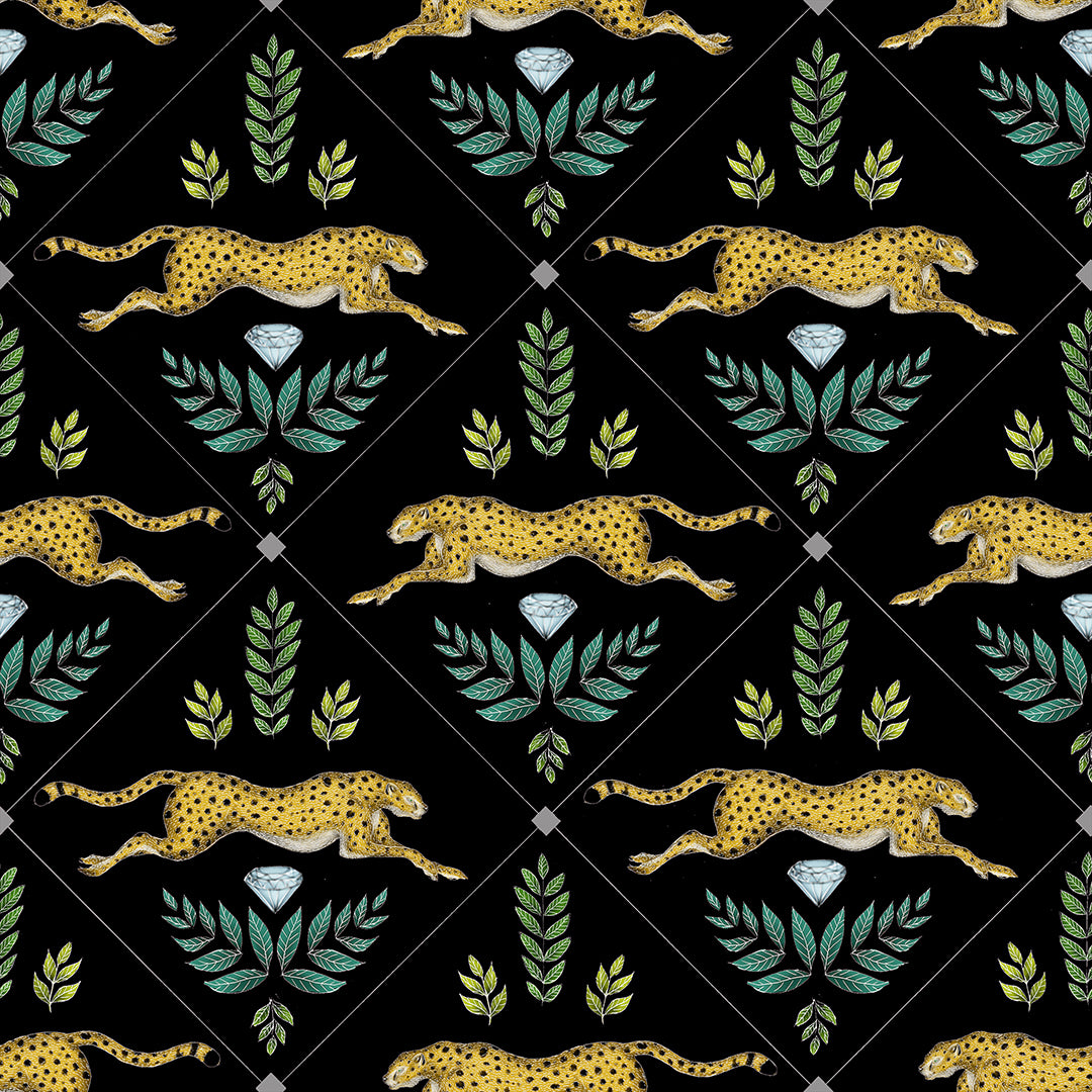 Duma Pattern in Midnight Black Wallpaper