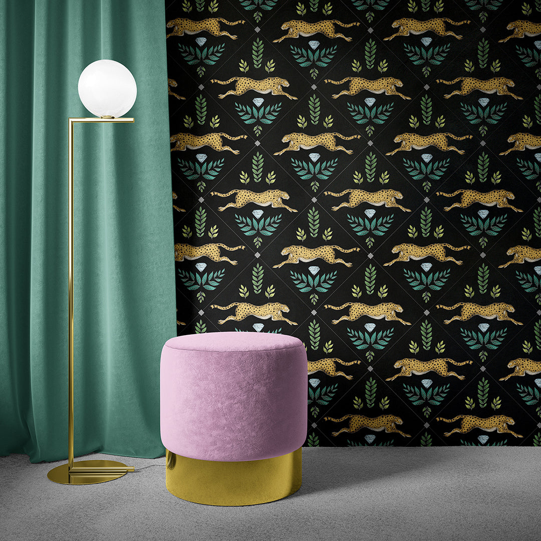 Duma Pattern in Midnight Black Wallpaper