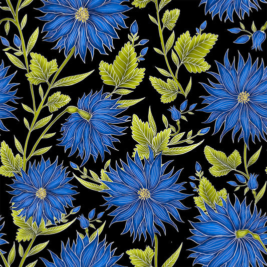 Freya's Flower Midnight Black Wallpaper