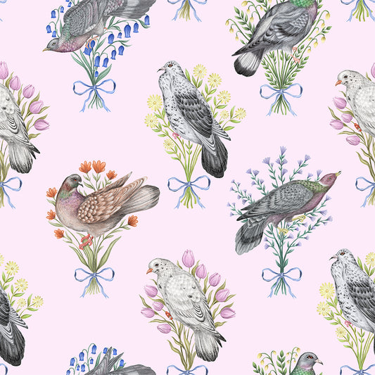 Pigeon Pals 2.0 Perfect Pink Wallpaper
