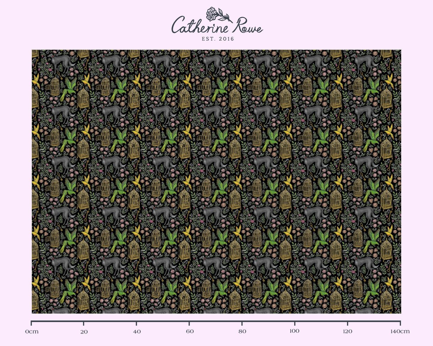 Amsterdam Pattern in Midnight Black Fabric