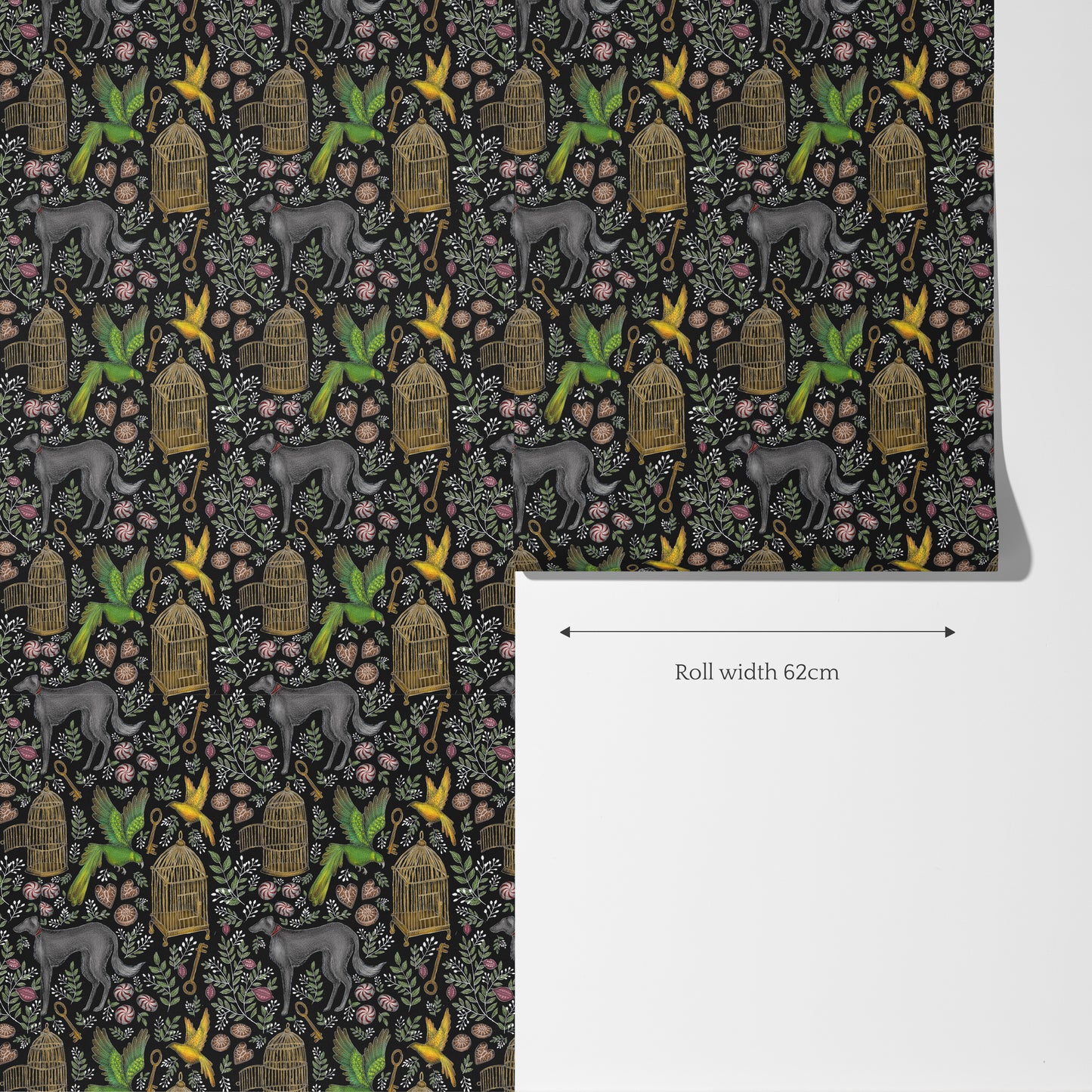 Amsterdam Pattern in Midnight Black Wallpaper
