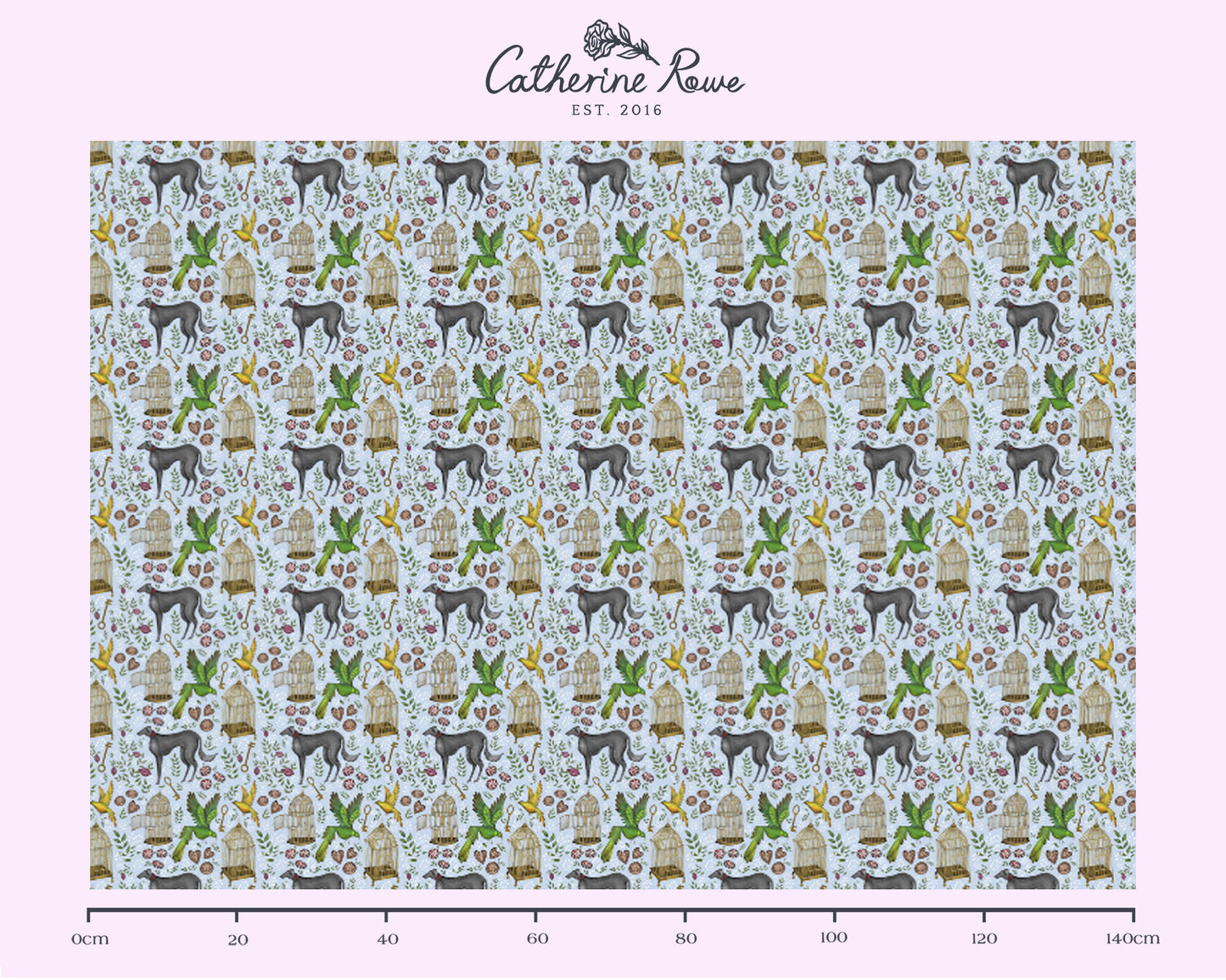 Amsterdam Pattern in Powder Blue Fabric