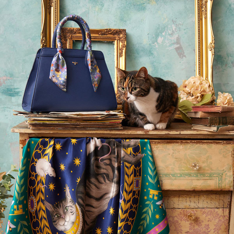 Pet Portraits Faux Leather Blue Tote Bag - Fable England X Catherine Rowe Designs