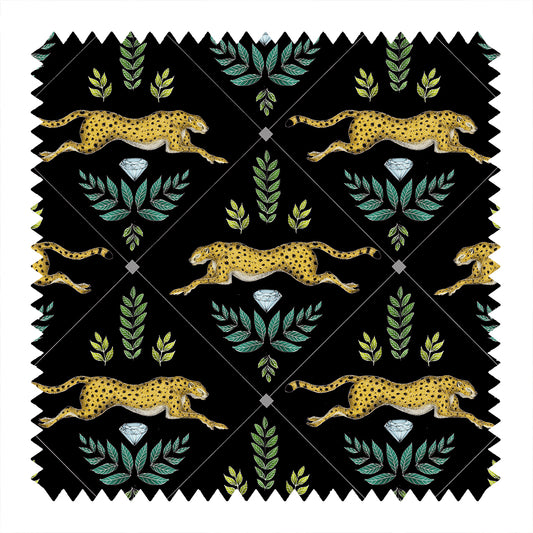 Duma Pattern Midnight Black Fabric