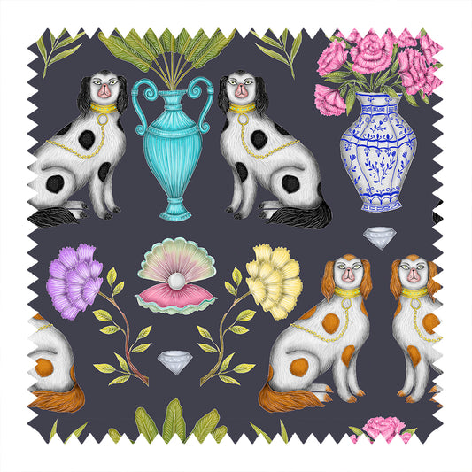 Staffordshire Springs in Smoke Grey Fabric