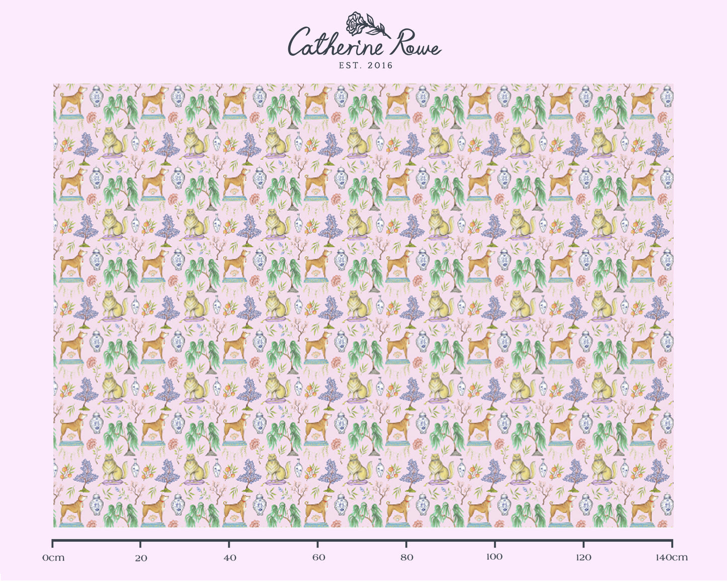 Chinoiserie Menagerie in Blossom Pink Fabric