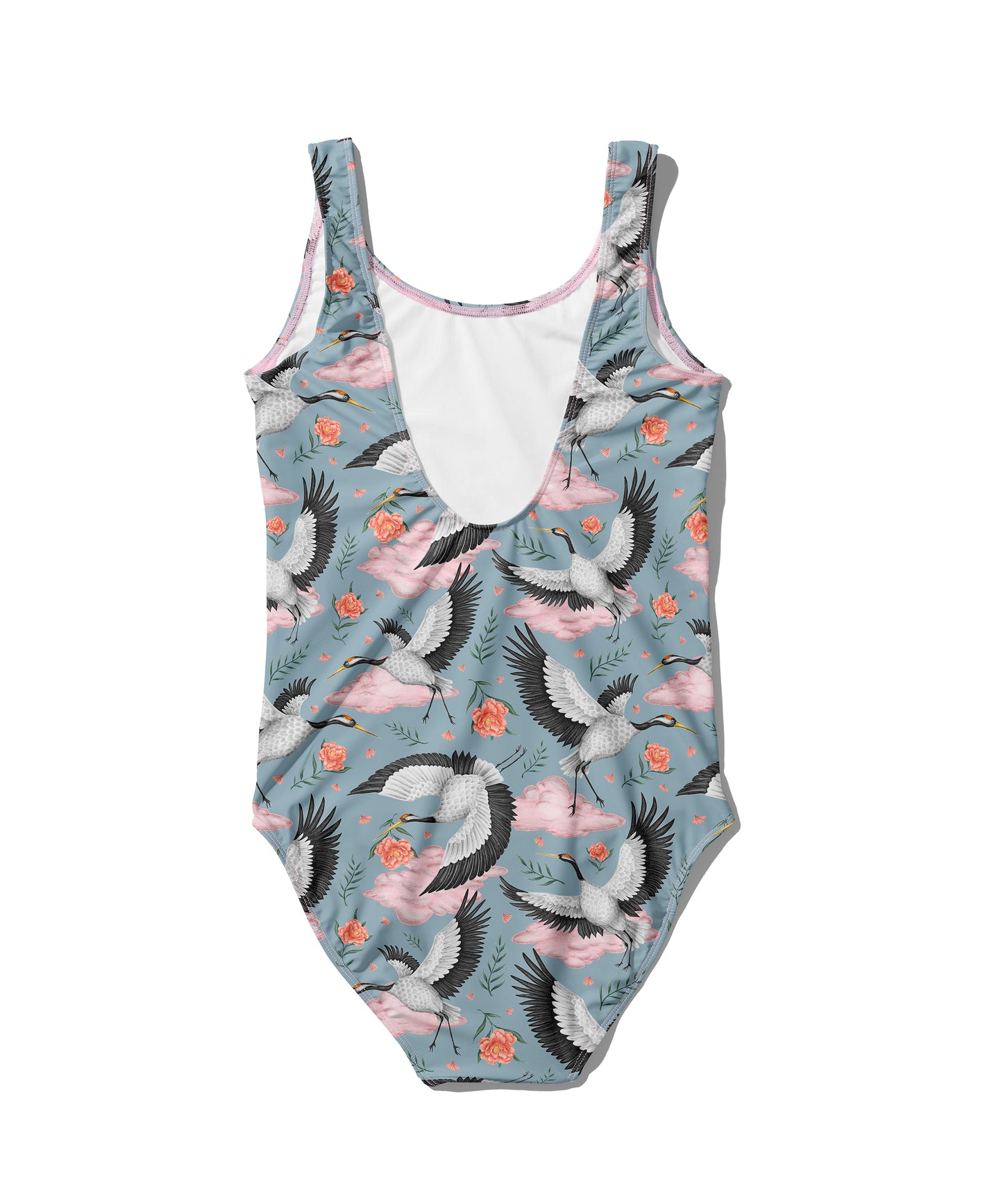 Limited Edition Swimsuits - UV resistant - Handmade in London - Flight of the Cranes Sky Blue