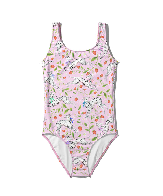 Limited Edition Swimsuits - UV resistant - Handmade in London - Spots and Strawbs (Dalmatian Pattern)