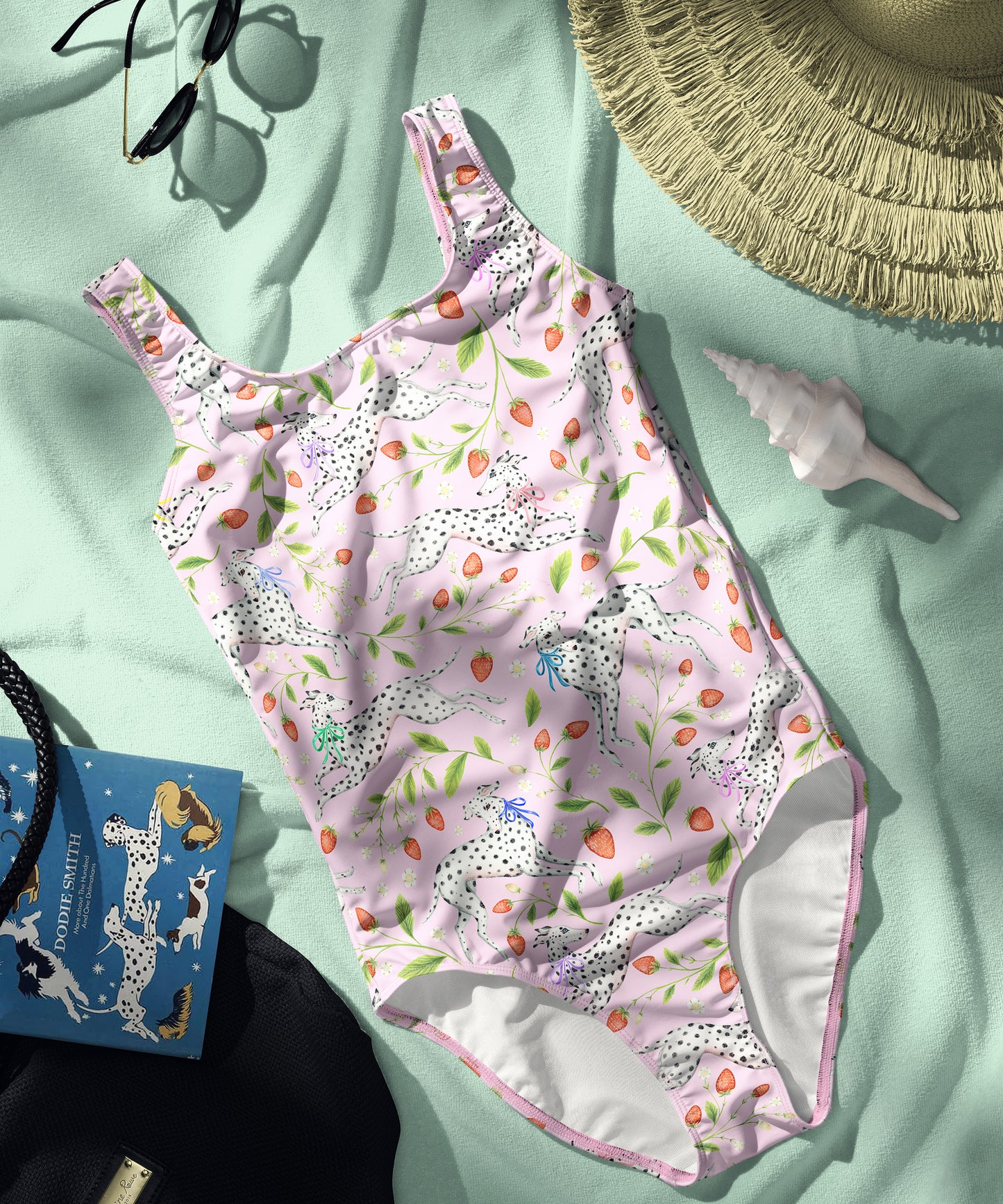 Limited Edition Swimsuits - UV resistant - Handmade in London - Spots and Strawbs (Dalmatian Pattern)