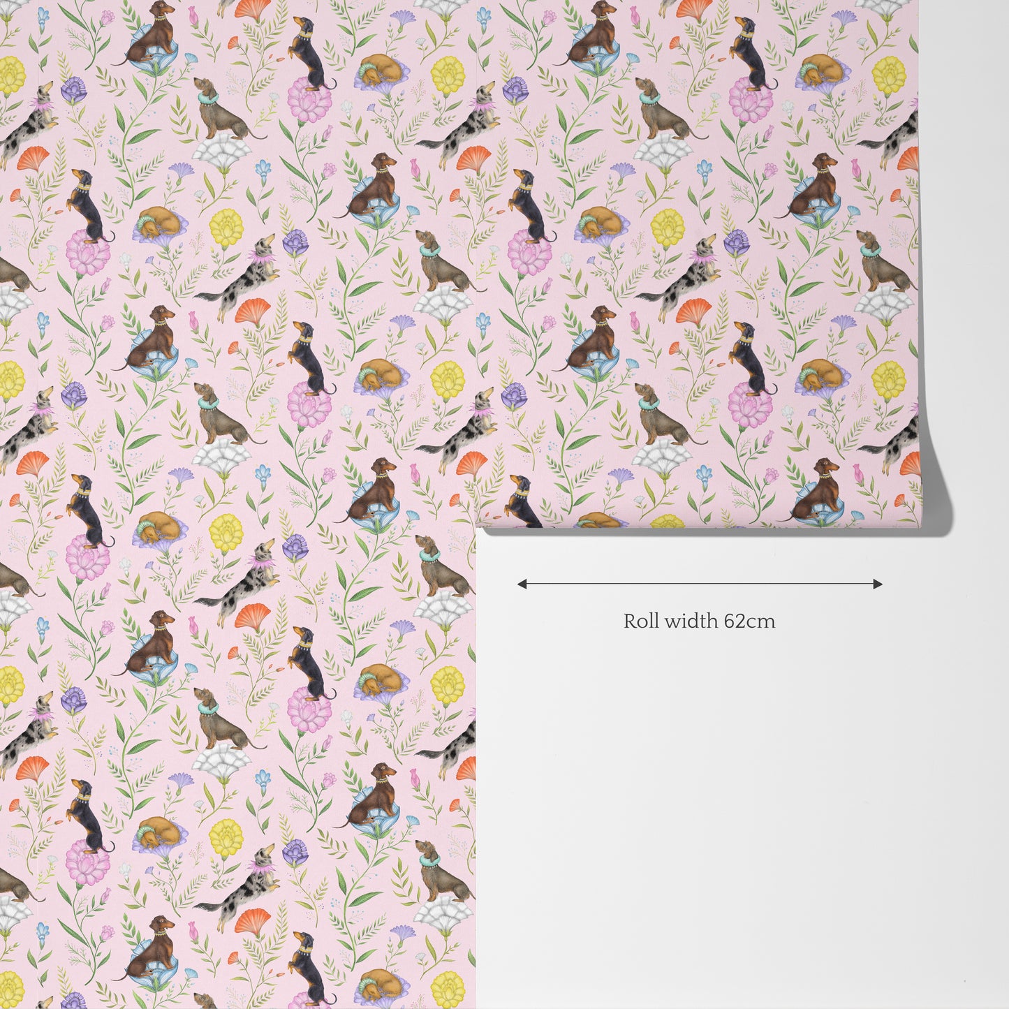 Doxie Day Afternoon Petal Pink Wallpaper