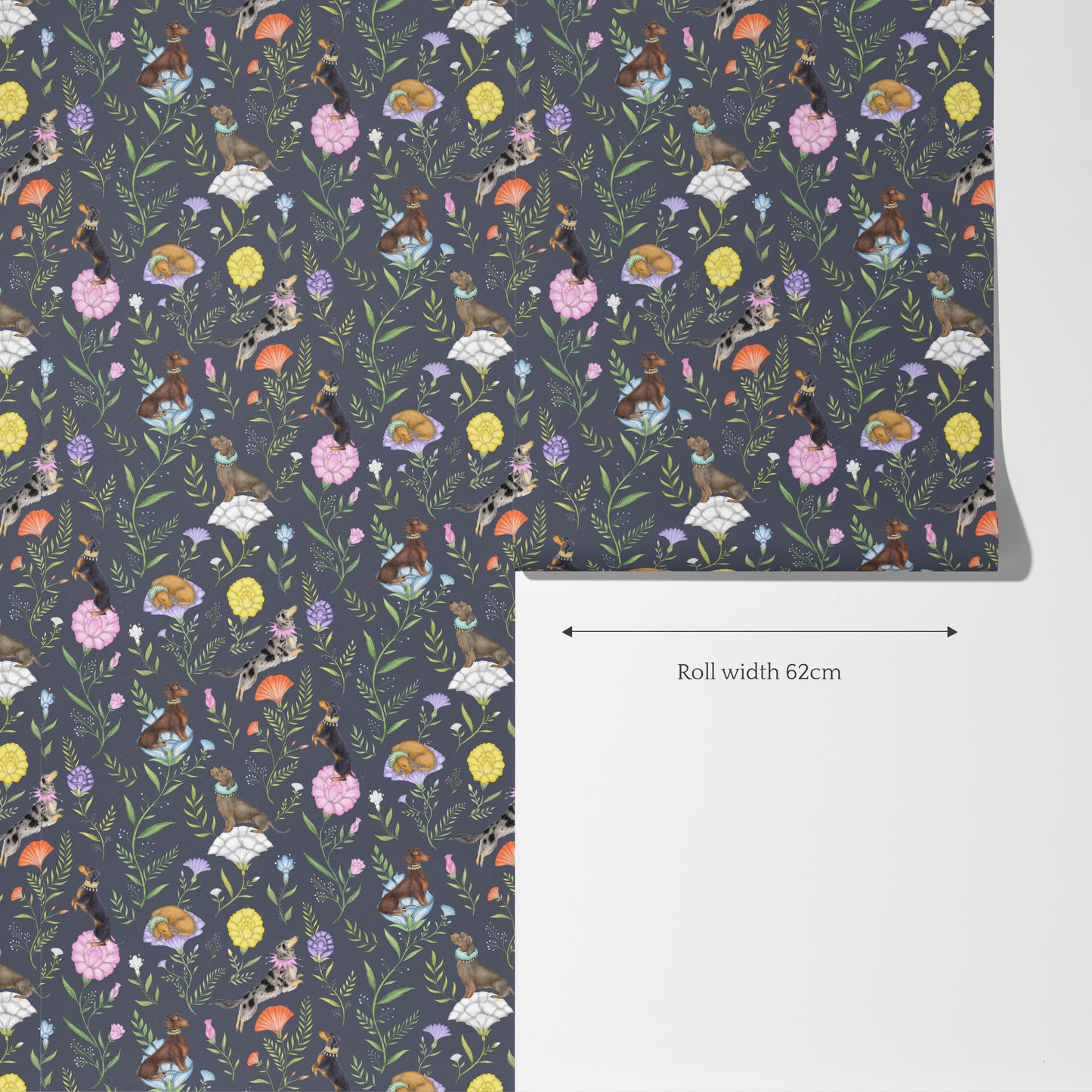Doxie Day Afternoon Slate Grey Wallpaper