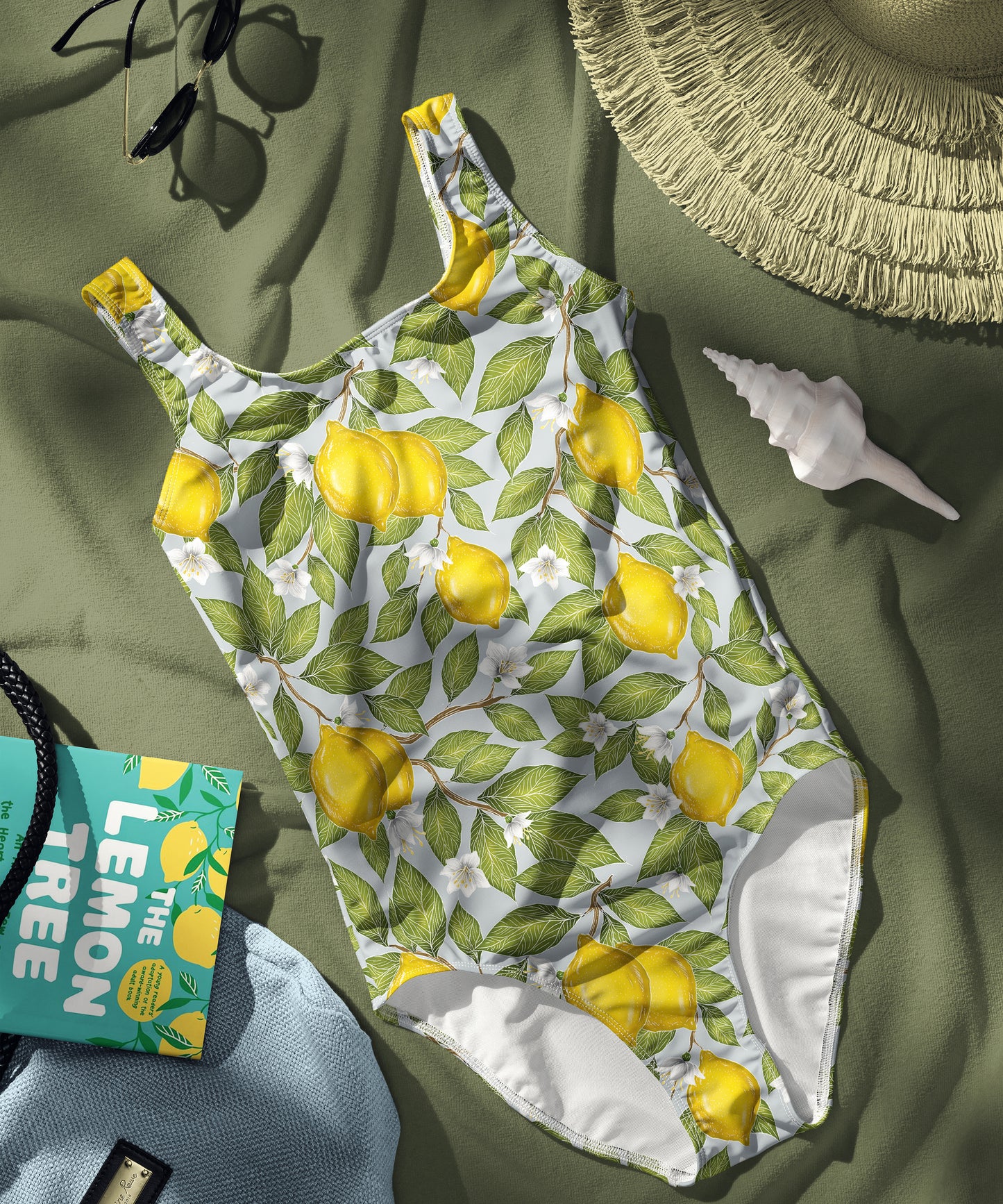 Limited Edition Swimsuits - UV resistant - Handmade in London - Limoni Sky Blue