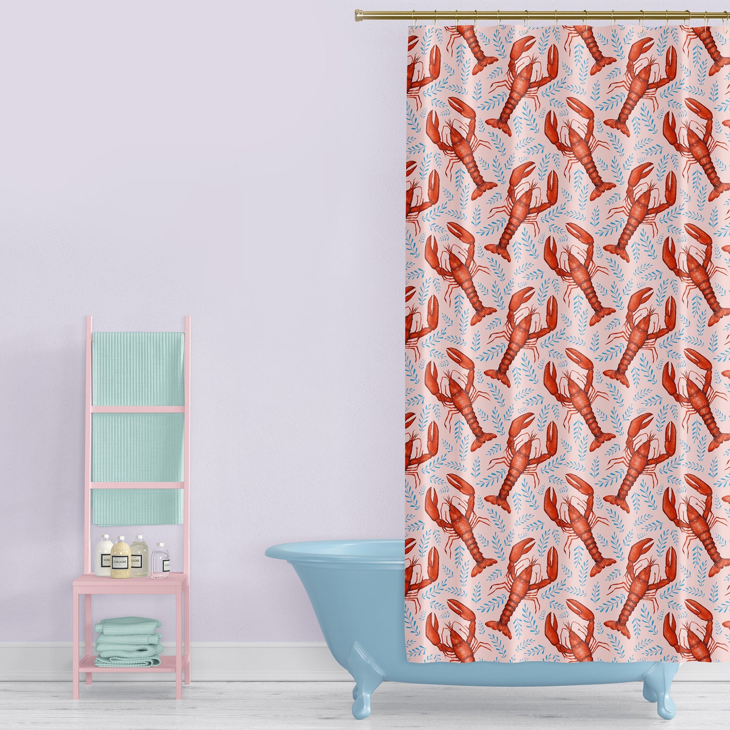 Prize of Padstow Shell Pink Luxury Shower Curtain - 3 Sizes Available