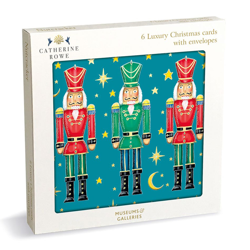 Nutcracker Christmas Cards - Luxurious Foiled and Embossed - 6 Cards