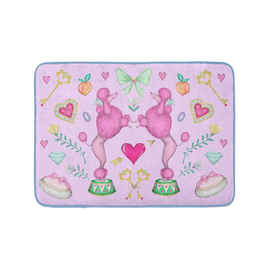 Poodle Parlour in Pretty Pink Luxury Handmade Bath Mat