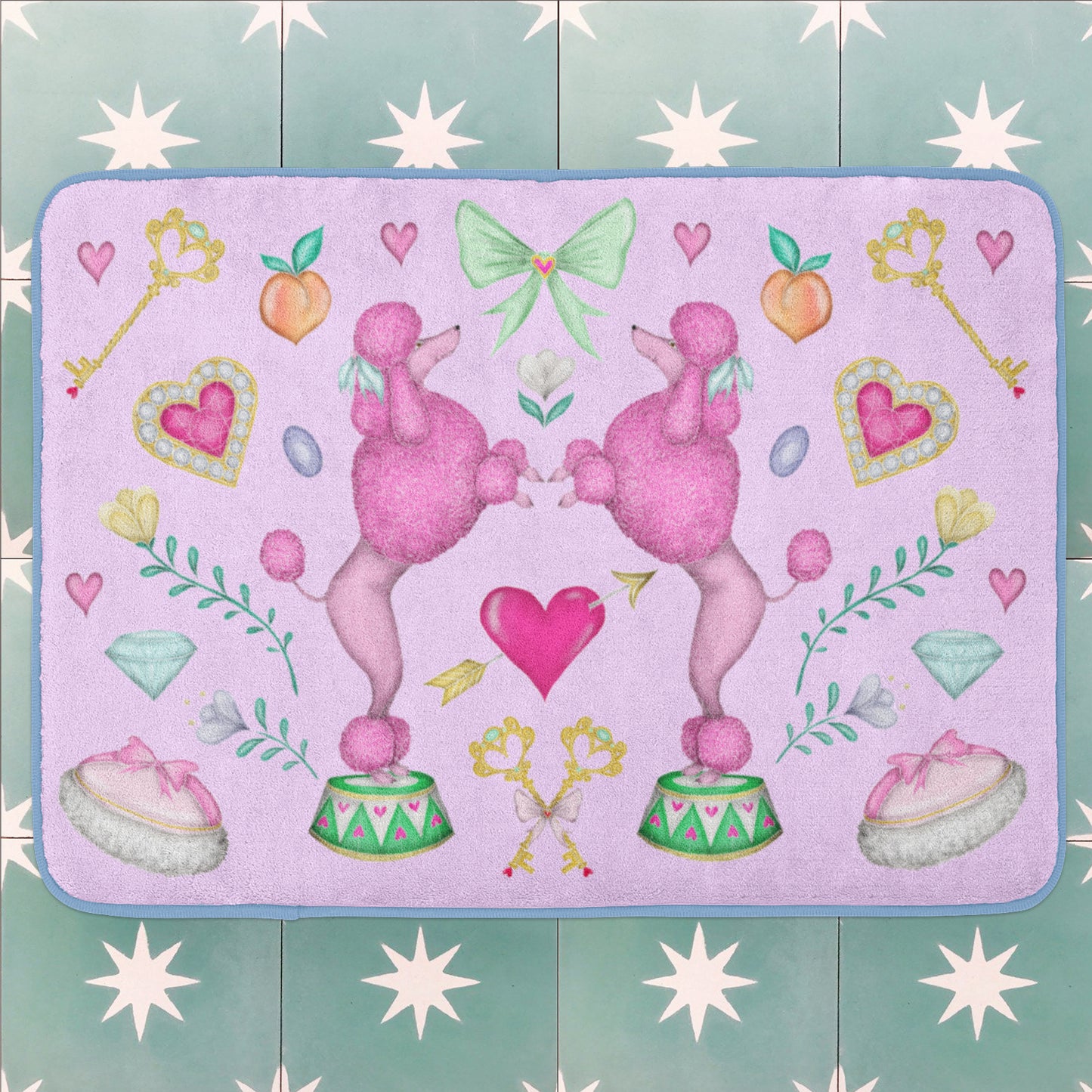 Poodle Parlour in Pretty Pink Luxury Handmade Bath Mat