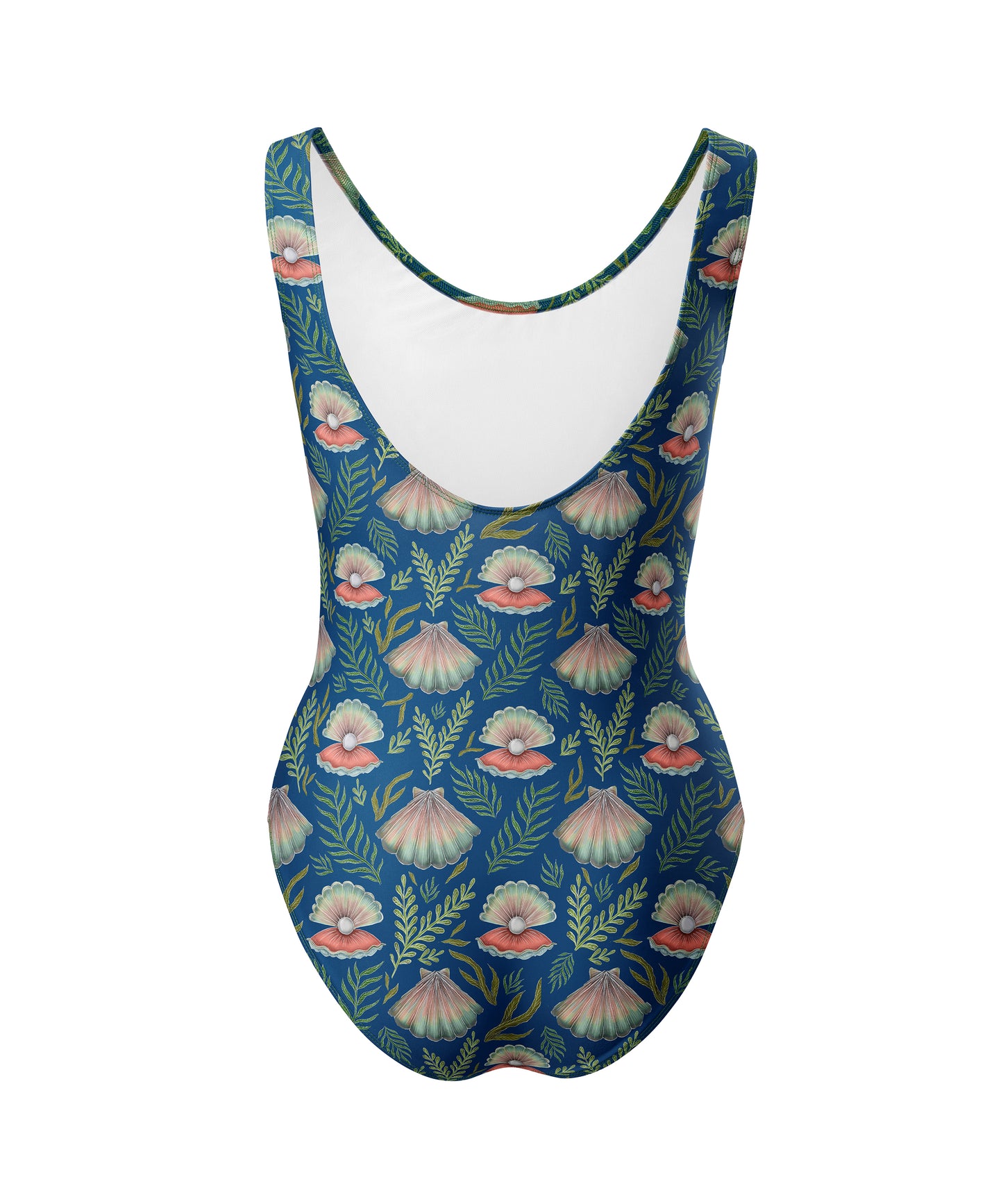 Limited Edition Swimsuits - UV resistant - Handmade in London - Pearl's Dream (The Shell Pattern) Deep Blue