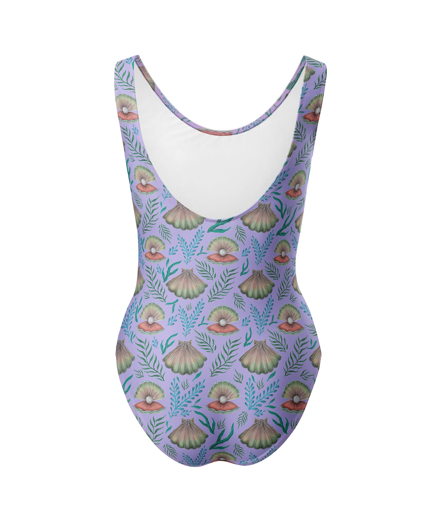 Limited Edition Swimsuits - UV resistant - Handmade in London - Pearl's Dream (The Shell Pattern) Lilac