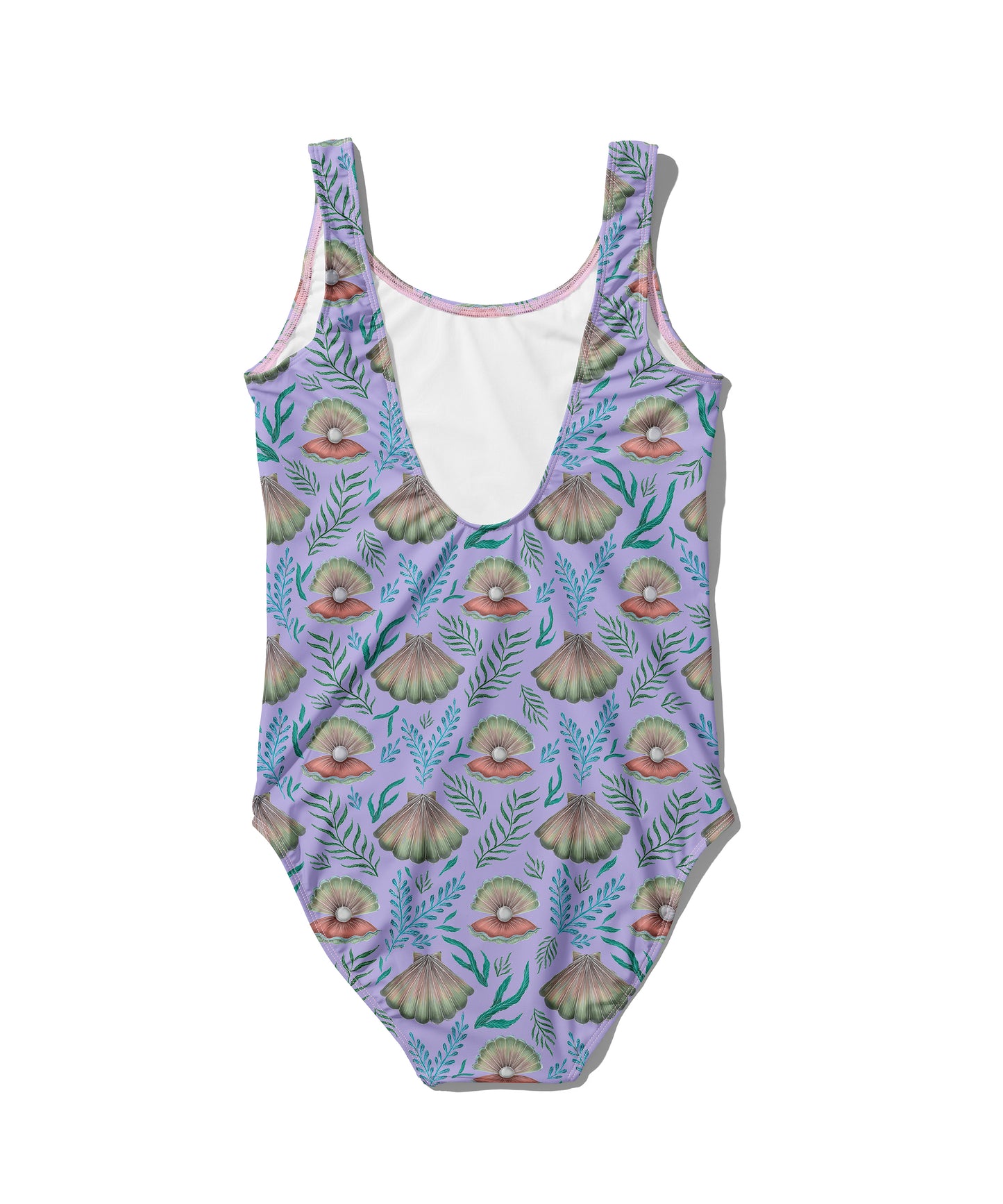Limited Edition Swimsuits - UV resistant - Handmade in London - Pearl's Dream (The Shell Pattern) Lilac