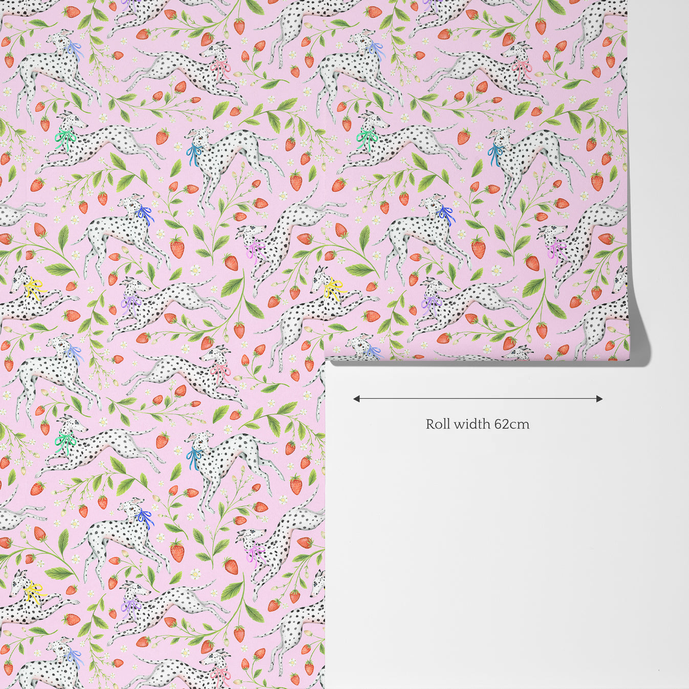 Spots and Strawbs in Sweet Pink Wallpaper