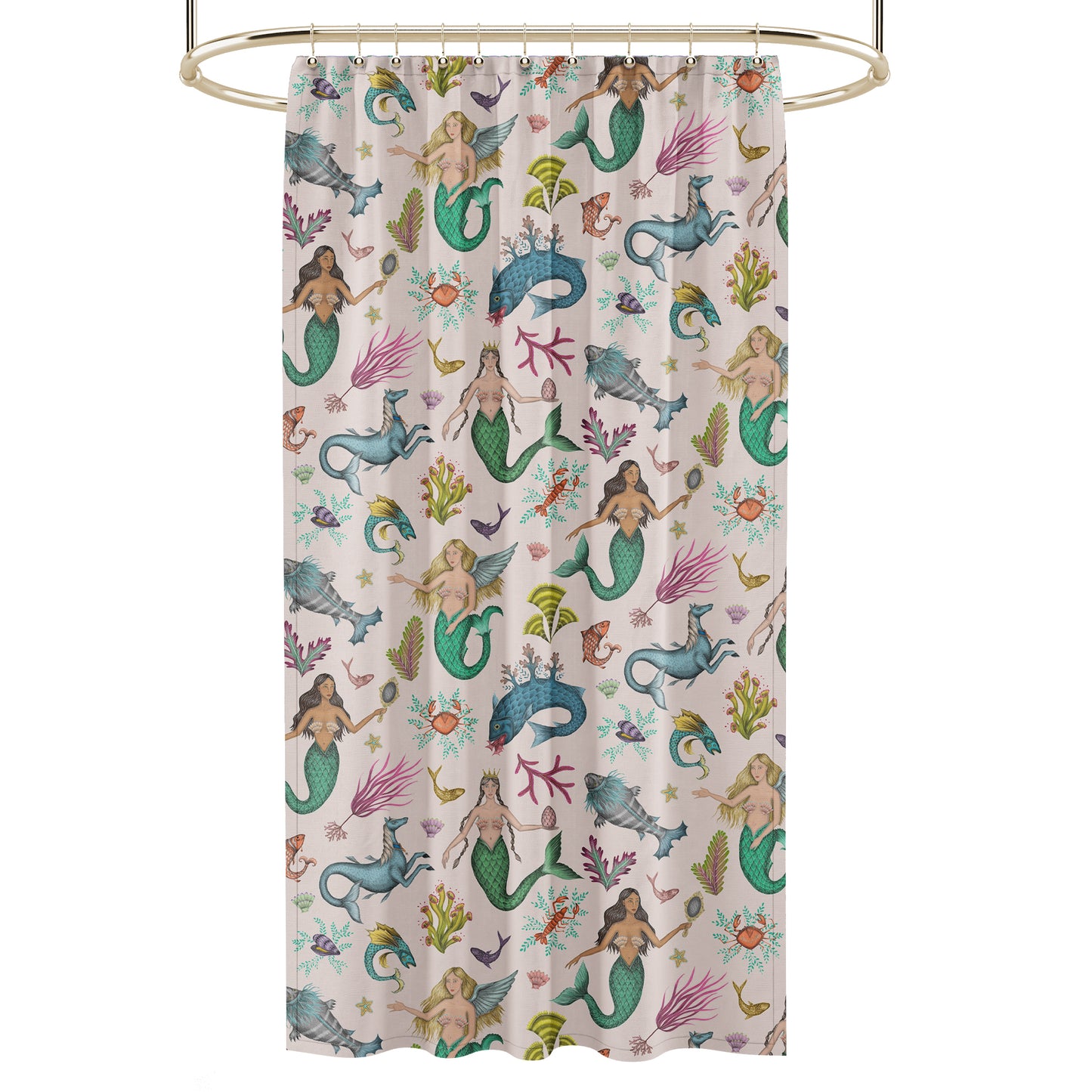 Syreni in Shell Pink Luxury Shower Curtain - 3 Sizes Available