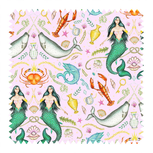 Triton's Treasures in Shell Pink Fabric