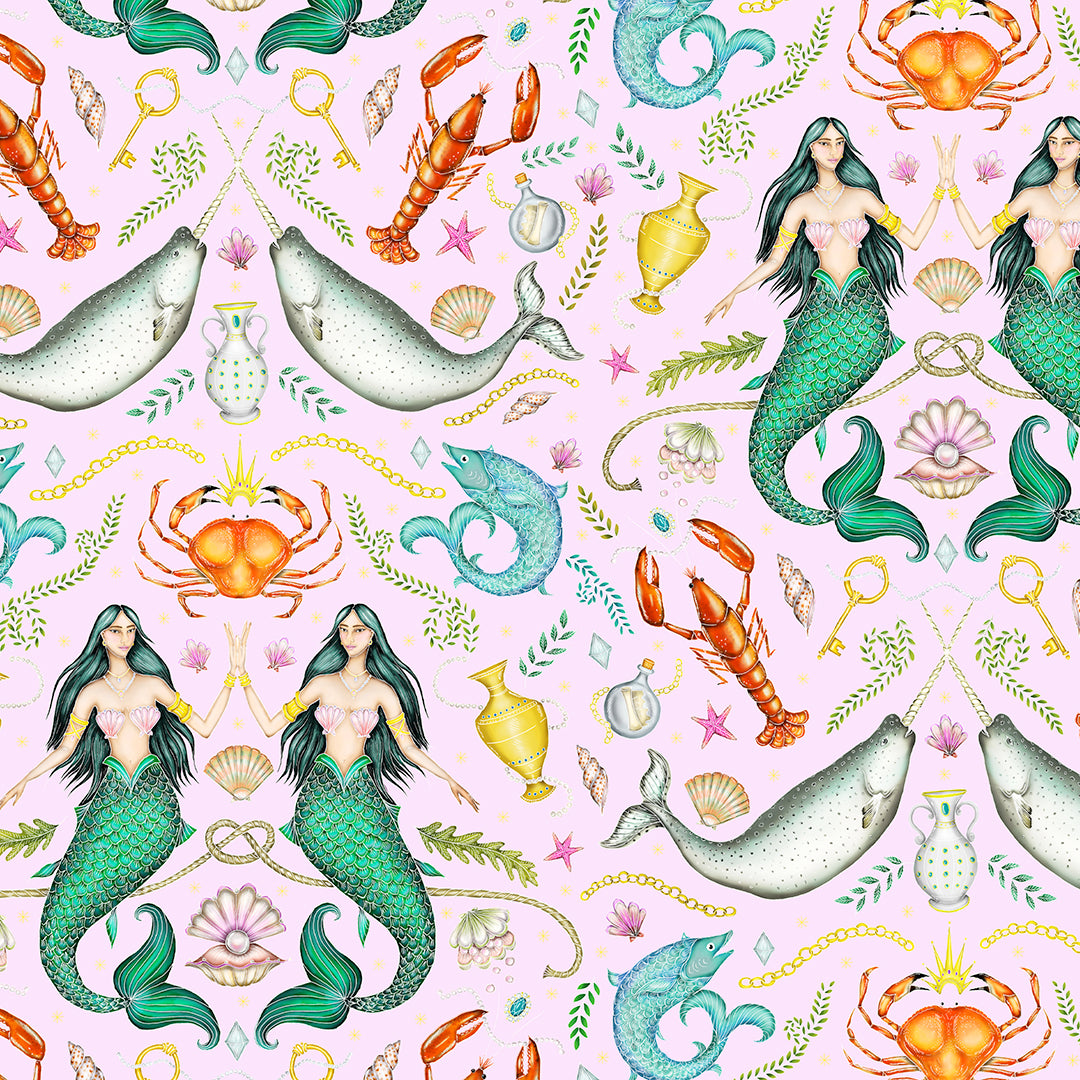 Triton's Treasures Shell Pink Wallpaper
