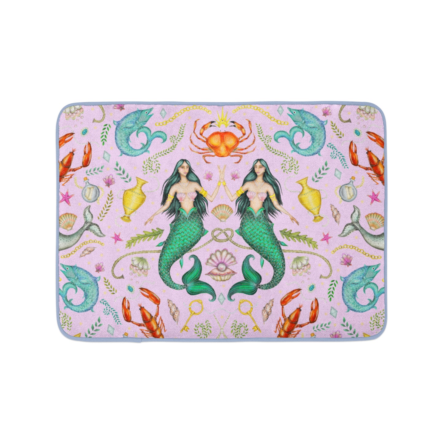 Triton's Treasures in Shell Pink Luxury Handmade Bath Mat