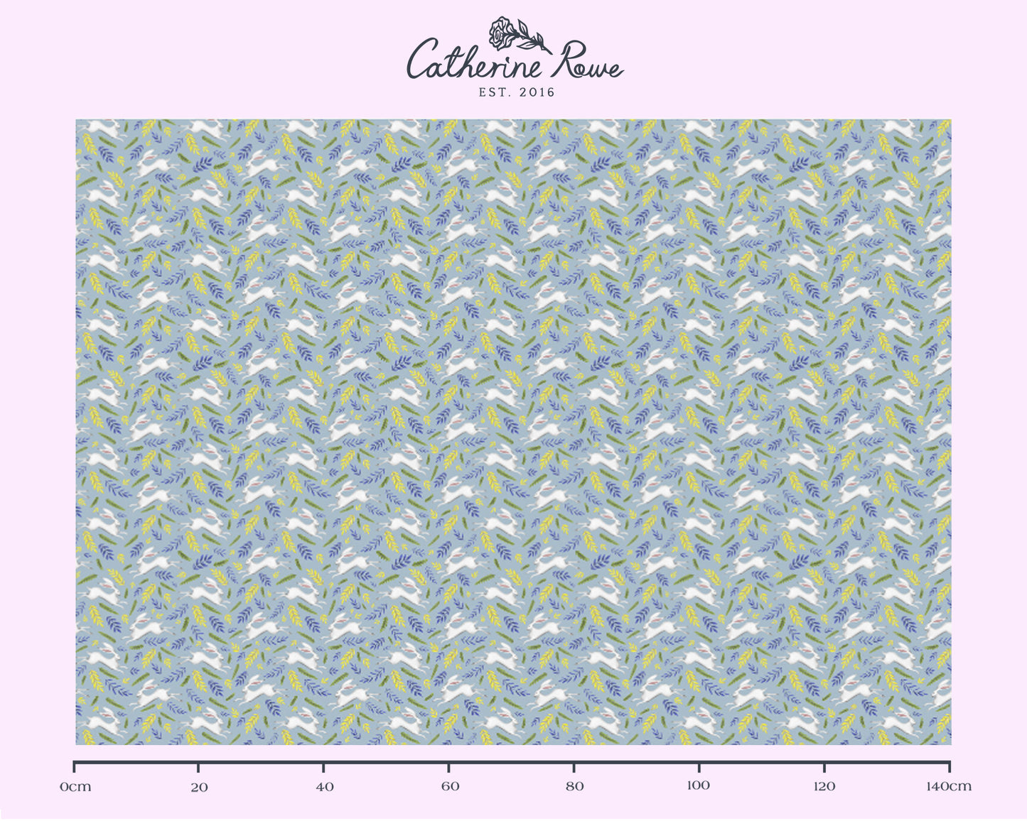 Rabbit Rabbit Rabbit in Sky Blue Fabric