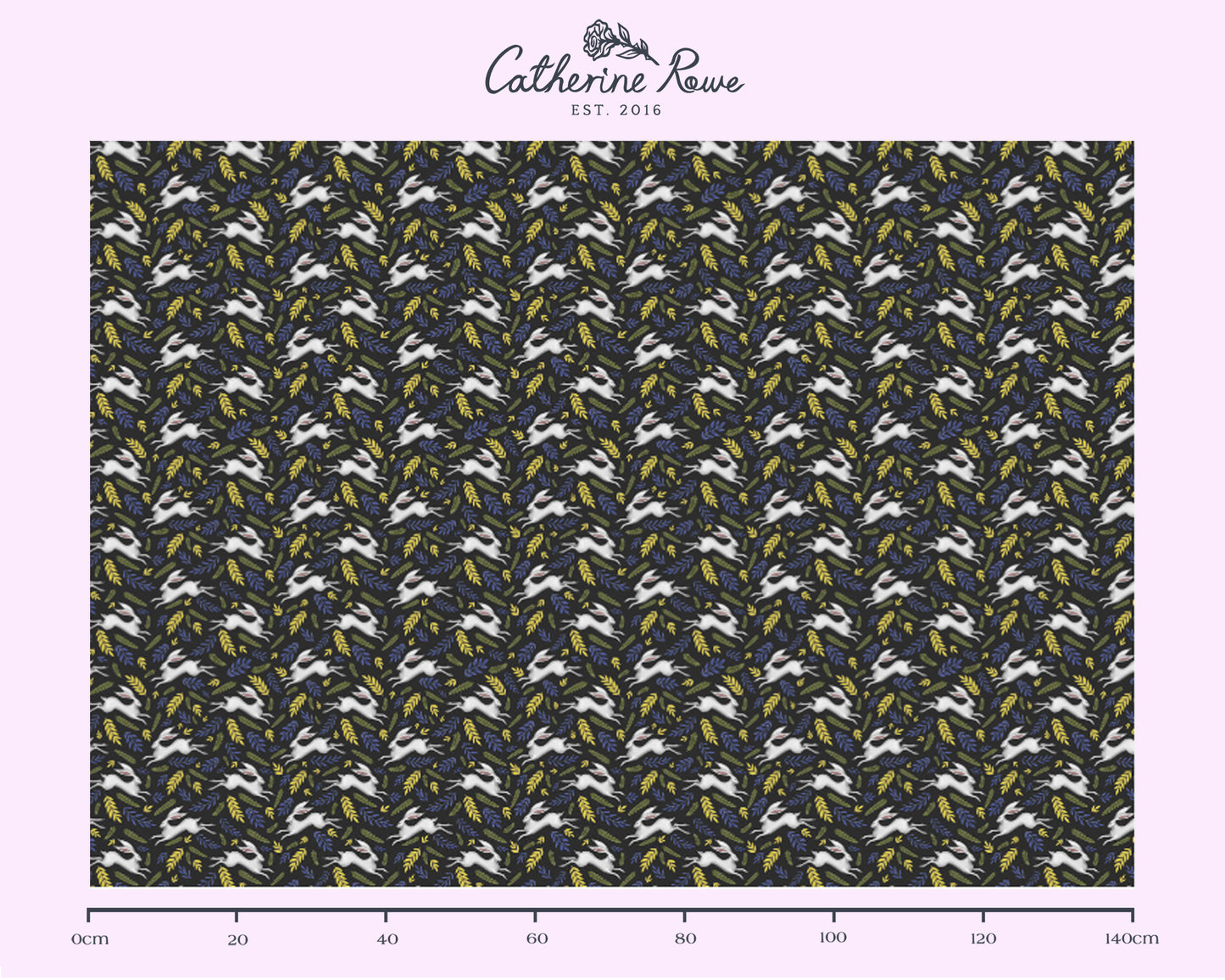 Rabbit Rabbit Rabbit in Midnight Black Fabric