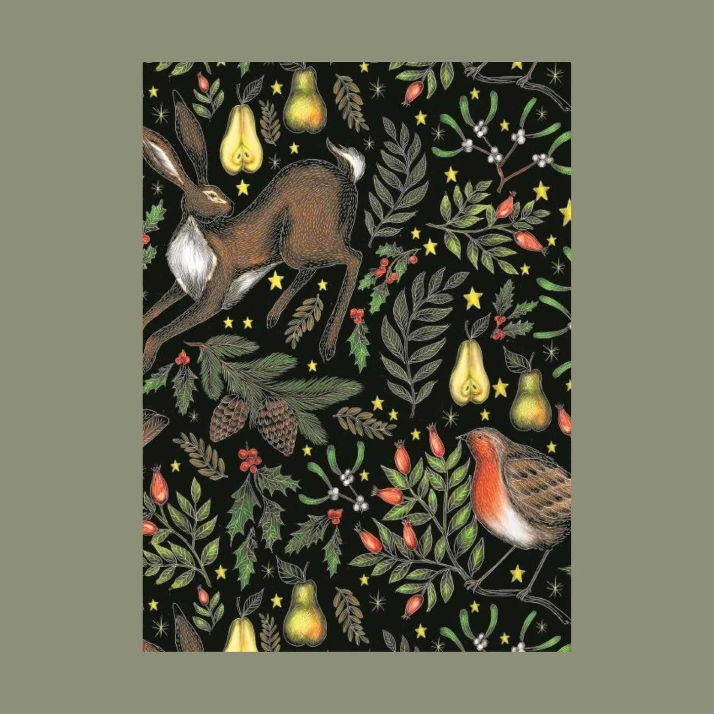 Winter Hares Charity Christmas Cards - 16 Cards - 8 each of 2 Designs