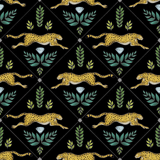 Duma Pattern in Midnight Black Wallpaper