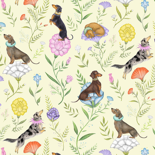 Doxie Day Afternoon Buttercream Yellow Wallpaper