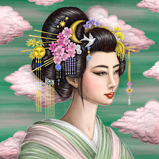 Kanzashi Geisha Fine Art Print