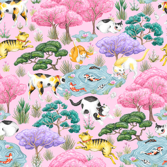 Neko Garden Blossom Pink Wallpaper