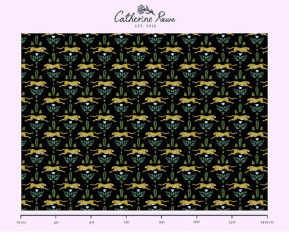 Duma Pattern Midnight Black Fabric