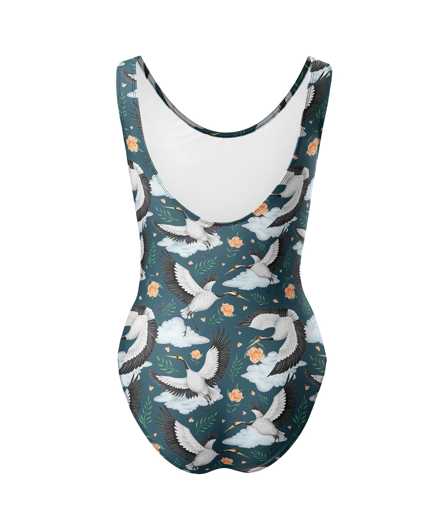 Limited Edition Swimsuits - UV resistant - Handmade in London - Flight of the Cranes Night Blue