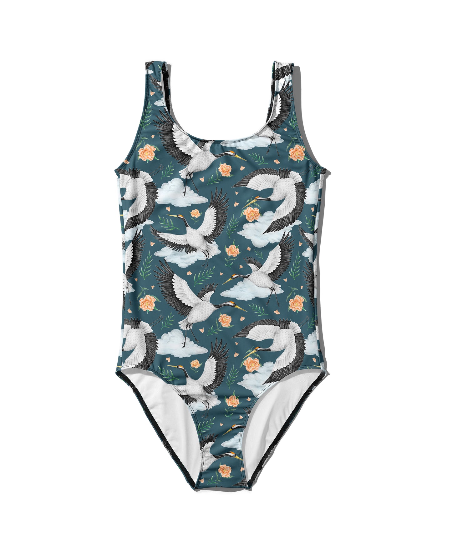 Limited Edition Swimsuits - UV resistant - Handmade in London - Flight of the Cranes Night Blue