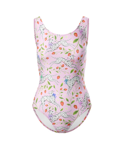 Limited Edition Swimsuits - UV resistant - Handmade in London - Spots and Strawbs (Dalmatian Pattern)