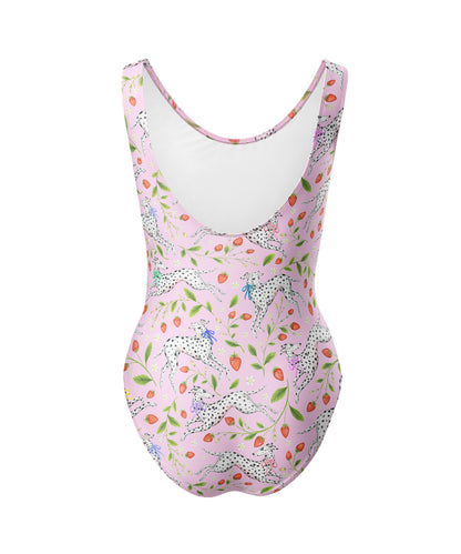 Limited Edition Swimsuits - UV resistant - Handmade in London - Spots and Strawbs (Dalmatian Pattern)