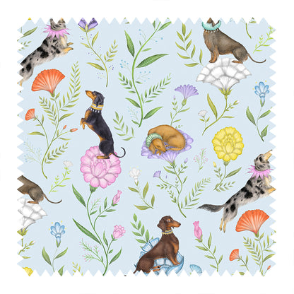 Doxie Day Afternoon in Sky Blue Fabric