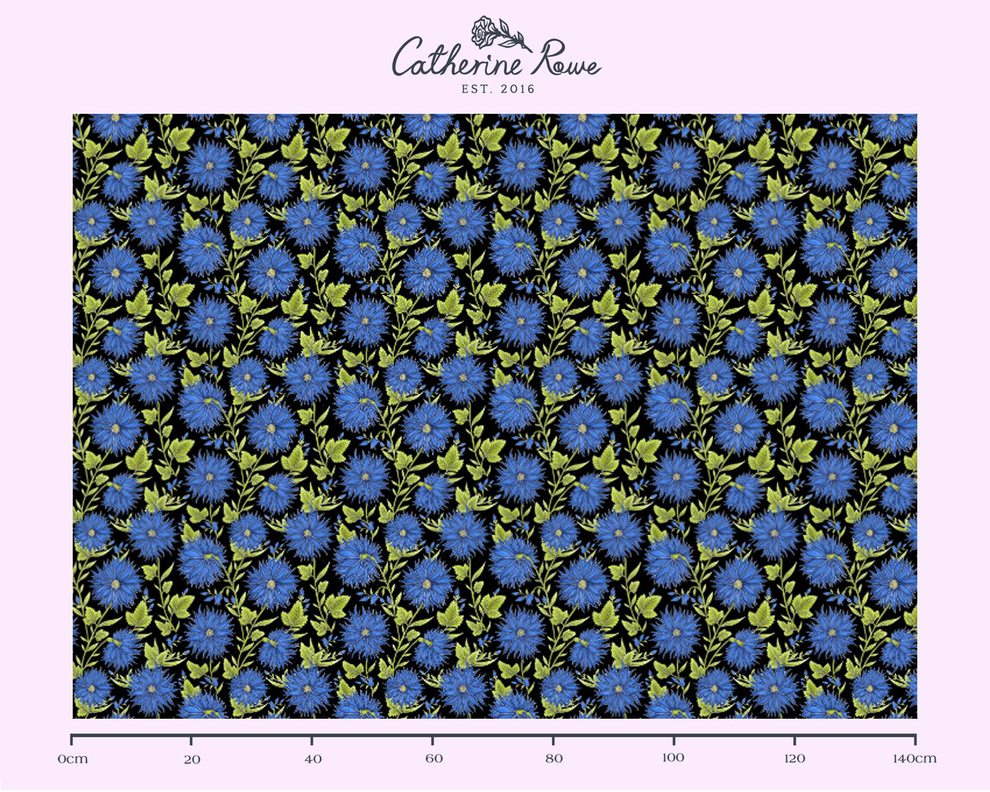 Freya's Flower Midnight Black Fabric