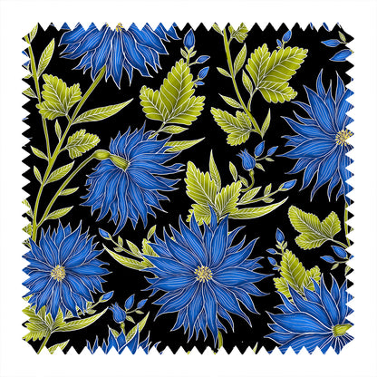 Freya's Flower Midnight Black Fabric