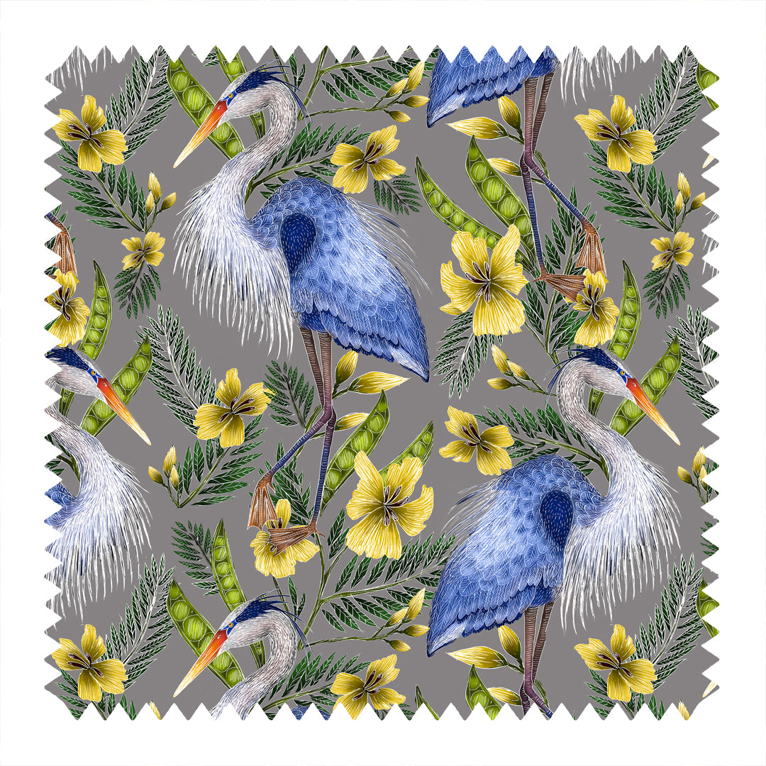 Patience Pattern Fabric (Great Blue Heron)