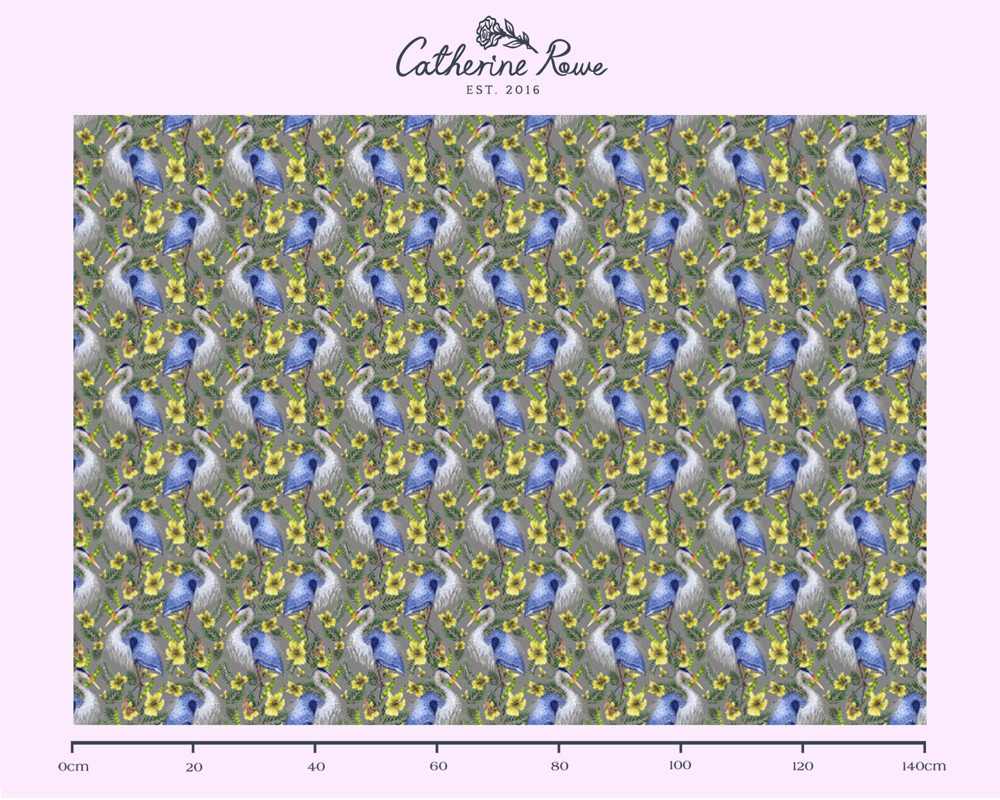 Patience Pattern Fabric (Great Blue Heron)