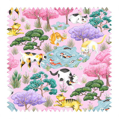 Neko Garden in Blossom Pink Fabric